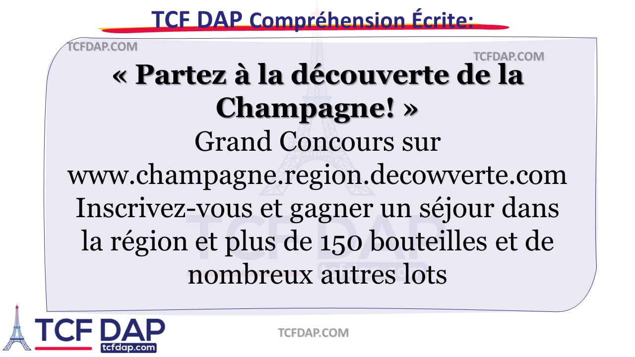 TCF DAP Compréhension Écrite