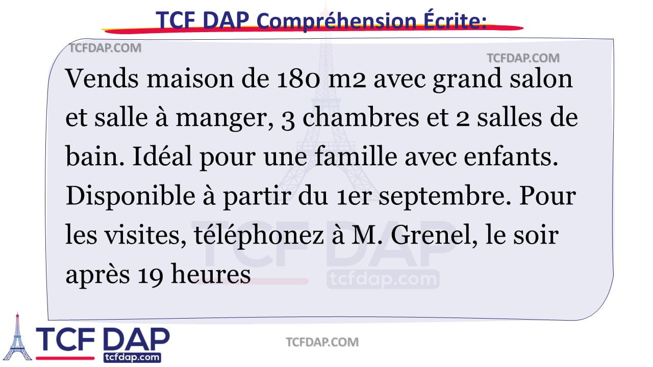 TCF DAP Compréhension Écrite