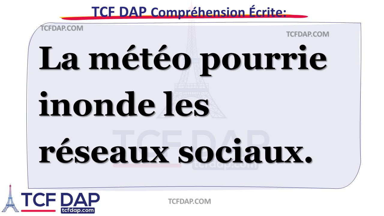 TCF DAP Compréhension Écrite